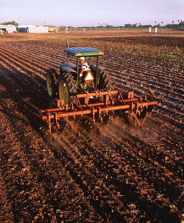 Farmer tilling soil